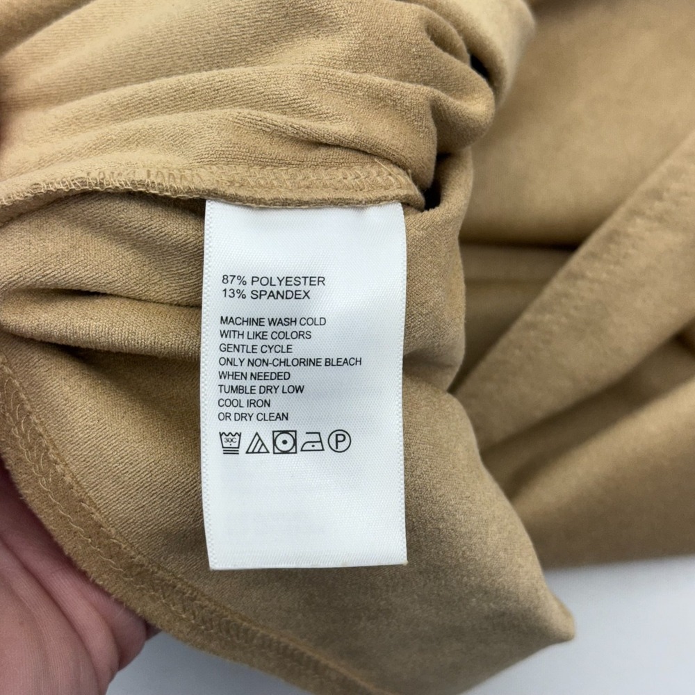 Tommy Bahama Clara Faux Wrap Dress Womens Medium Tan‎ Salina Sands Faux Suede - Picture 7 of 9